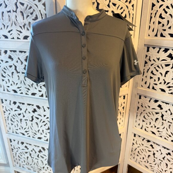 NWT Under Armour Ladies Corporate Performance Polo Gray Sz L - Picture 1 of 5